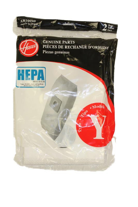 Hoover AH10040 Type Y HEPA Media Vacuum Bags, 2-Pack
