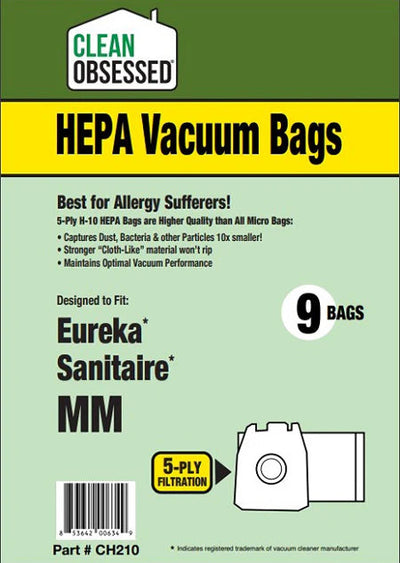 Eureka MM HEPA Vacuum Bags, 9-Pack