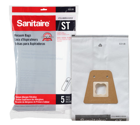 Sanitaire 63213B Synthetic Vacuum Bags, 5-Pack, for Compatible Sanitaire Uprights