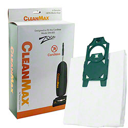 CleanMax ZM-800 HEPA Media Replacement Vacuum Bags, Self-Sealing Green Collar (CMXCLH-6)