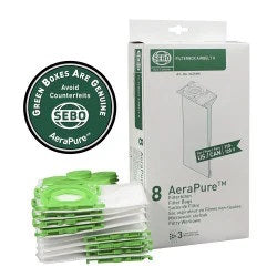 SEBO 6629AM Filter Bag Box K - 8 Ultra Bags with Caps for AIRBELT K