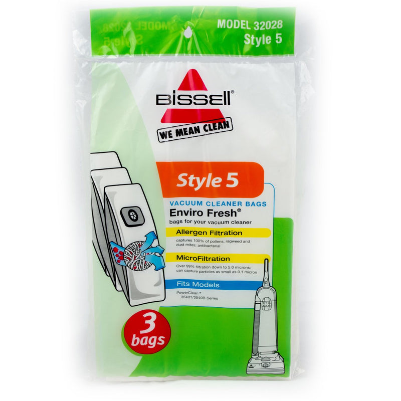 Bissell Style 5 Enviro Fresh Vacuum Bags 3pk, 32028