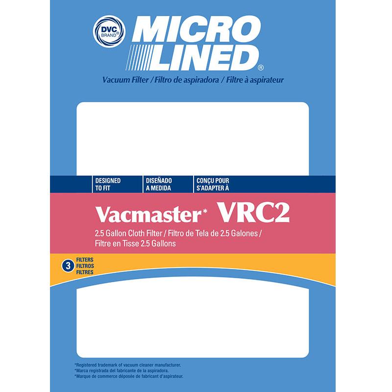 Vacmaster Replacement VRC2 2.5 Gallon Cloth Filter, 3pk
