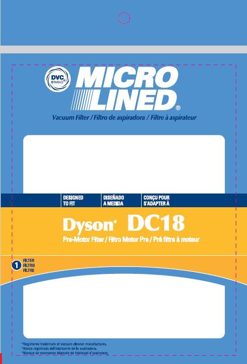 Dyson Replacement DC18 Pre Motor Filter, 1pk