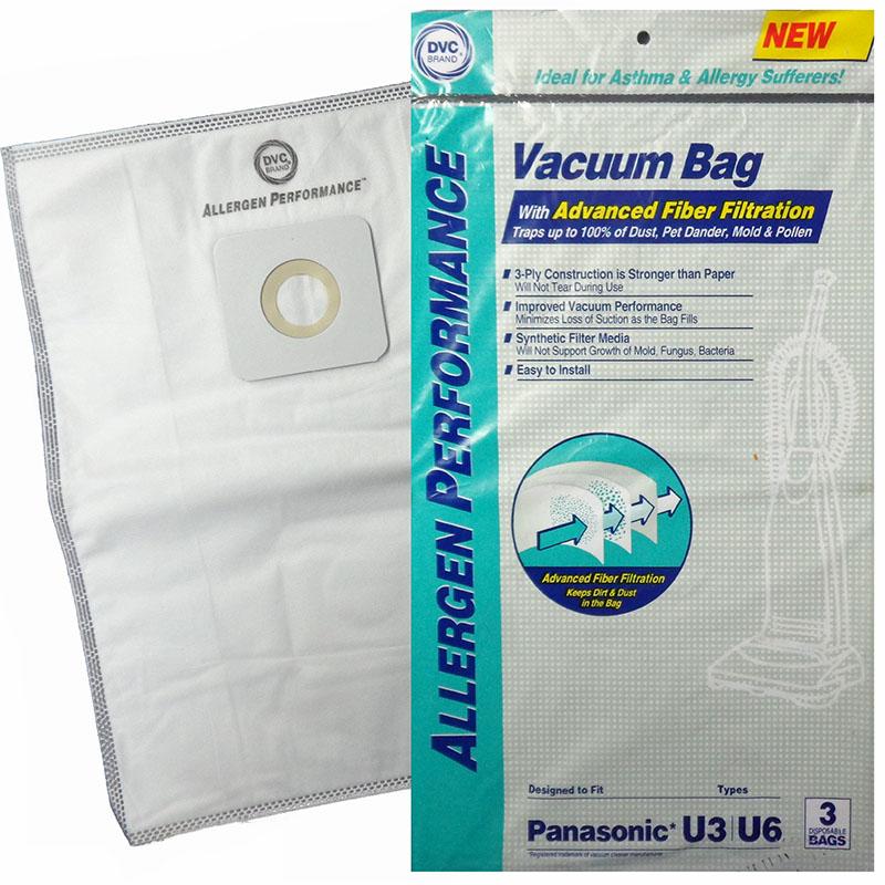 Panasonic Replacement Type U & U3 Standard Vacuum Bags, 3pk