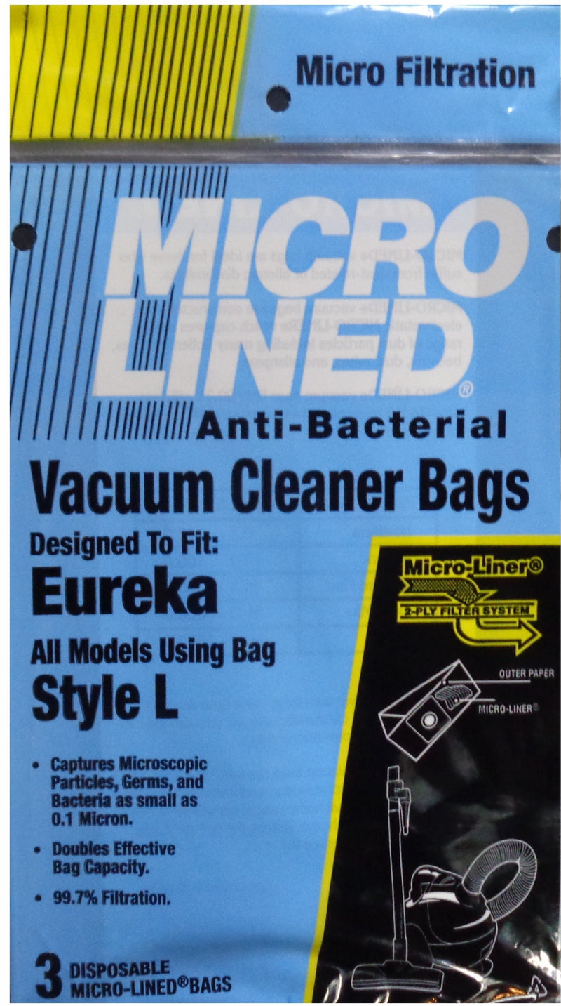 Eureka Replacement L Microlined Vacuum Bag, 3pk