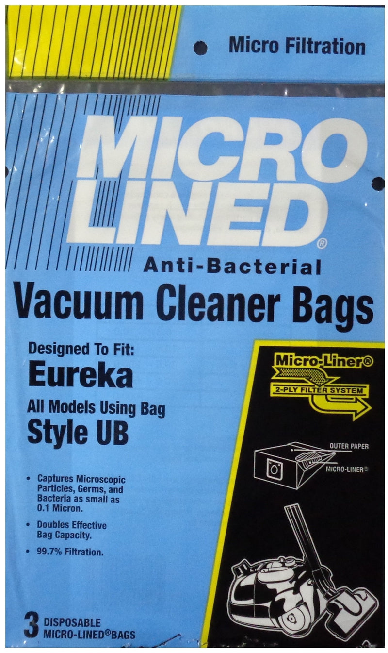 Eureka Replacement UB Microlined Vacuum Bag, 3pk