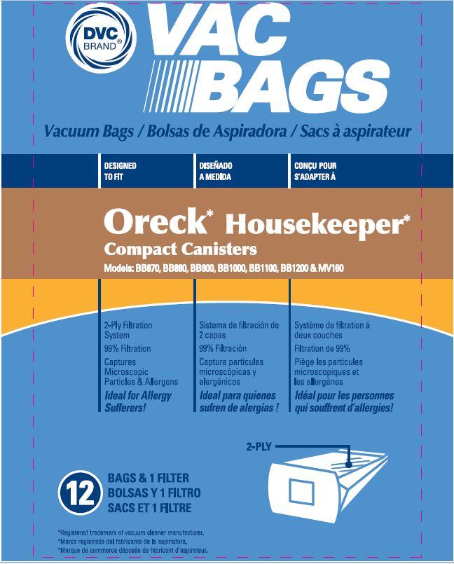 Oreck Replacement Buster B Vacuum Bags, 12+1