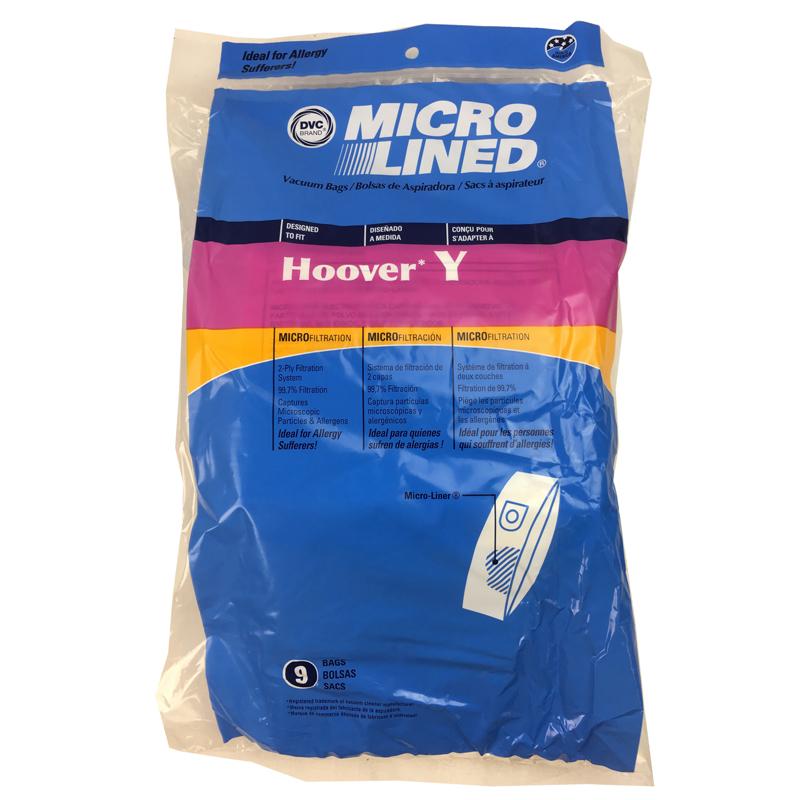 Hoover Replacement Type Y Microlined Vacuum Bags, 9pk