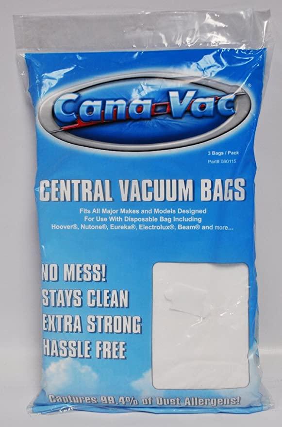 Canavac Allerex Central Vacuum Bags, 3pk