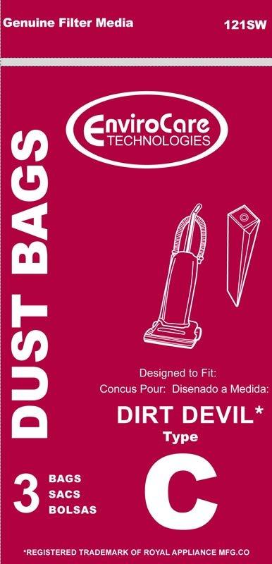 Dirt Devil Replacement Style C Standard Filtration Bags, 3pk (EVC121SW)