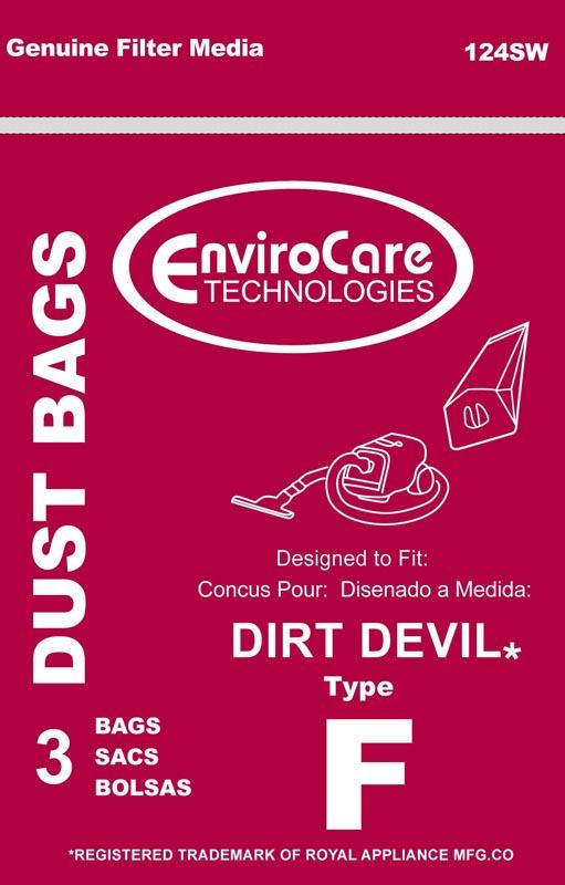 Dirt Devil Replacement Type F Micro Filtration Vacuum Bags, 3pk