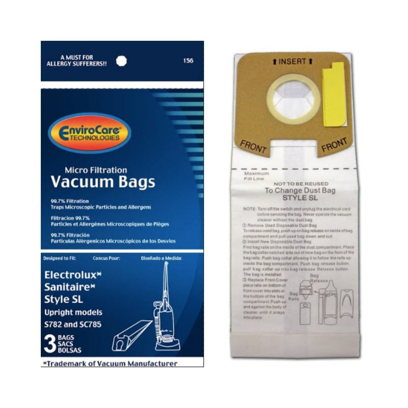 Sanitaire Replacement Type SL Micro Filtration Upright Bags, 3pk