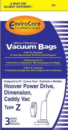Hoover Replacement Style ZMicro Filtration Bags, 3pk (EVC857)
