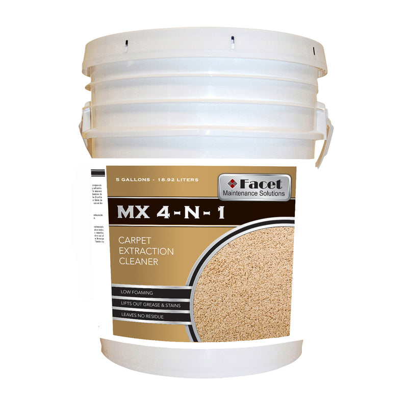 Facet MX 4N1 Carpet Shampoo, 5-gallon pail