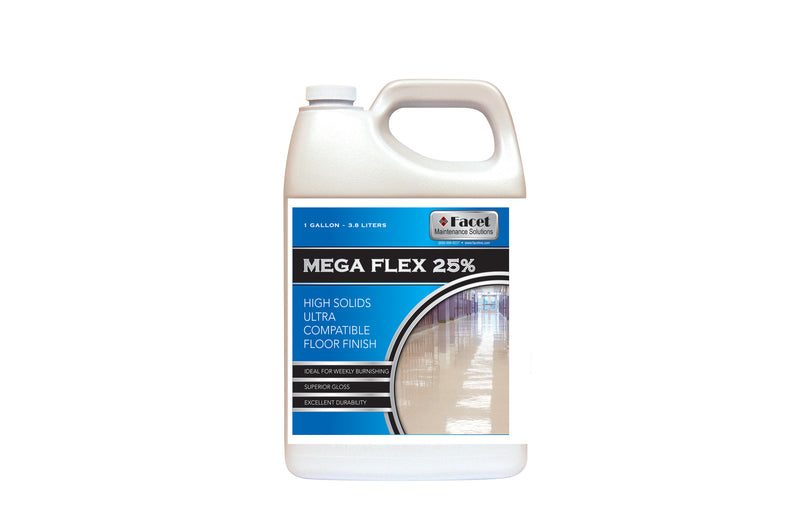 Facet Mega Flex High Solids Ultra Compatible Floor Finish, 25% Solids, One-gallon