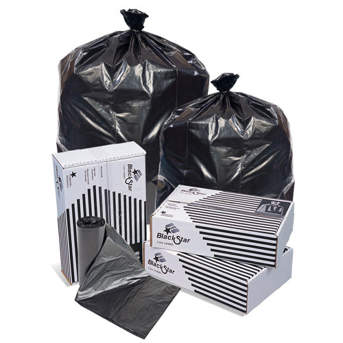 38X58 LLD 0.95 mil Extra Heavy Can Liner, Black, 60 gal, Coreless roll, 100 bags/case