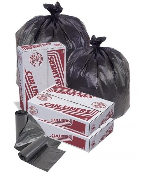 40x48 HDPE 16 micron Extra Heavyweight Can Liner, Black, 40-45 gal, Coreless roll, 250 bags/case
