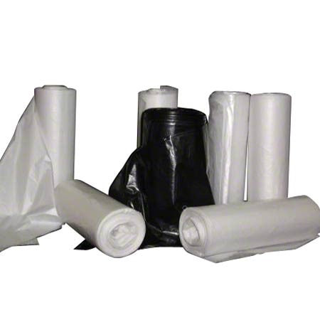 43x48 Super Heavy HDPE 22 micron Clear Can Liner, 56 gal, Coreless roll, 150 bags/case