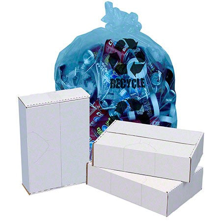 30x46 XX Heavy 1.2 ml Blue Recycling Bags, 38 gal, coreless roll, 100 bags/case