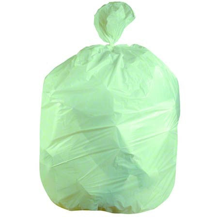 24x32 Biodegradeable HDPE 8 micron Green Can Liner, 12-16 gal, coreless roll, 500 bags/case