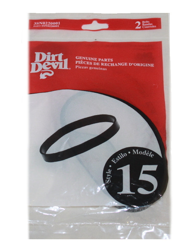 Dirt Devil 3SN0220001 Style 15 Belt, 2pk