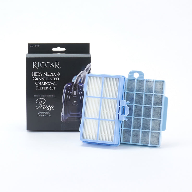 Riccar HEPA Media & Granulated Charcoal Filter Set, Prima Canisters RF19G