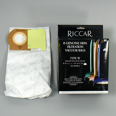 Riccar Type W HEPA Media Bags for Brilliance Tandem Air RWH-6, 6pk